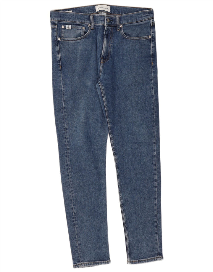 Calvin Klein Mens Slim Jeans W33 L32 Blue Cotton