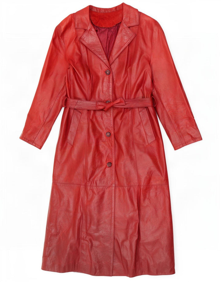 Женское кожаное пальто Davin IT 44 Medium Red