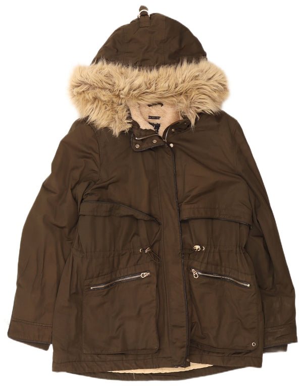 Zara Γυναικείο Trafaluc Hooded Parka Jacket UK 18 XL Khaki