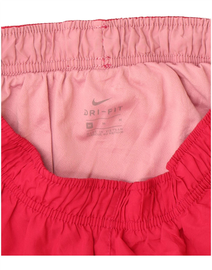 Nike Womens Dri Fit Sport Shorts UK 12 Medium Red Colourblock Polyester