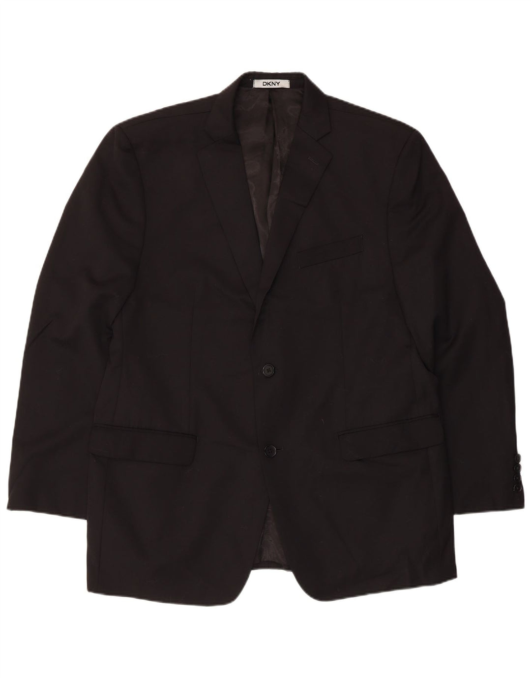 Dkny Mens 2 Button Blazer Jacket UK 44 2XL Black Wool