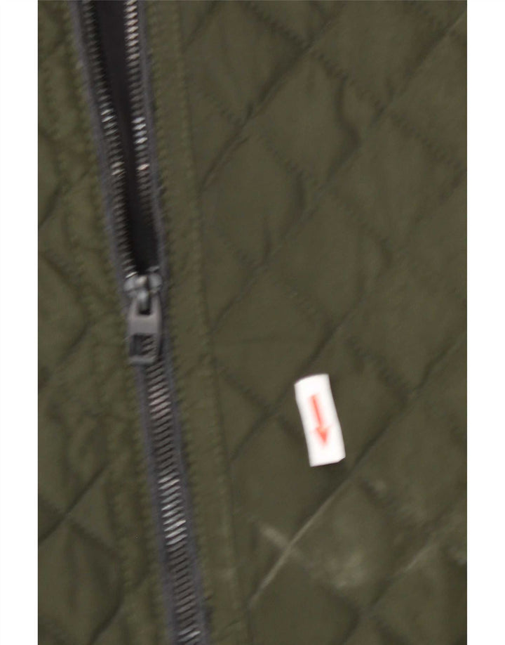 Jaqueta acolchoada masculina Zara UK 42 XL verde poliéster