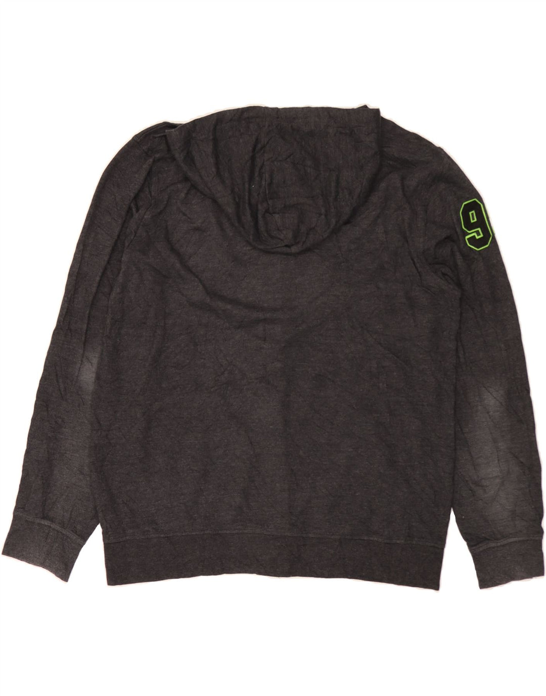 HURLEY Mens Graphic Zip Hoodie Sweater XL Grey Flecked Cotton Vintage Hurley and Second-Hand Hurley from Messina Hembry 
