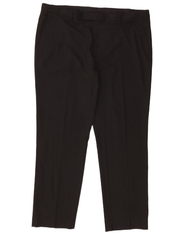 Pantaloni de costum pentru bărbați Marks & Spencer, cu ajustare normală, L42 L31, poliester negru