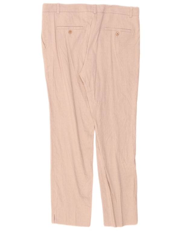 Jigsaw Pantalones chinos ajustados para mujer UK 12 Medium W32 L28 Pink Linen