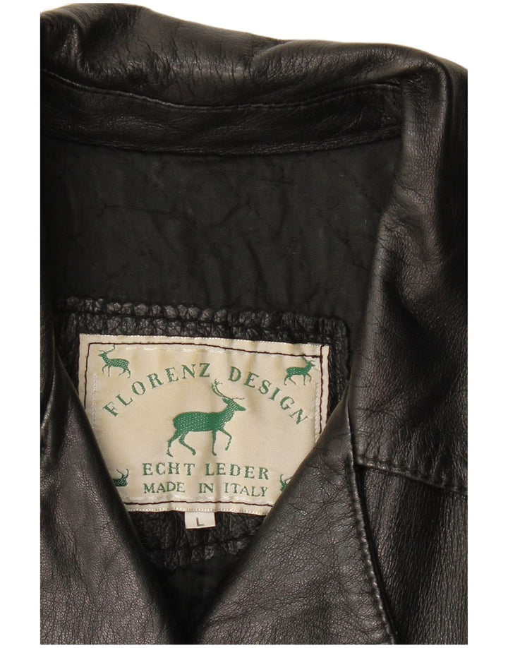 Vintage Womens Leather Jacket UK 14 Large Black Leather