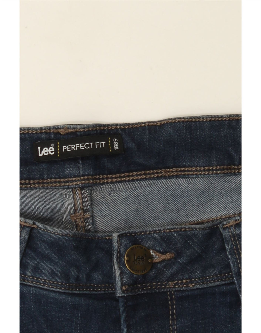LEE Womens Perfect Fit Straight Jeans W34 L30 Navy Blue
