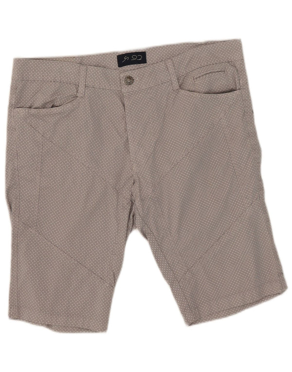9.2 by Carlo Chionna Mens Casual Shorts W34 Large Grey Geometric