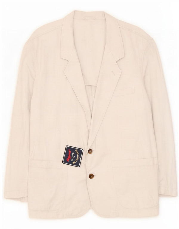 Paul & Shark Mens 2 Button Blazer Jacket UK 42 XL Off White Cotton