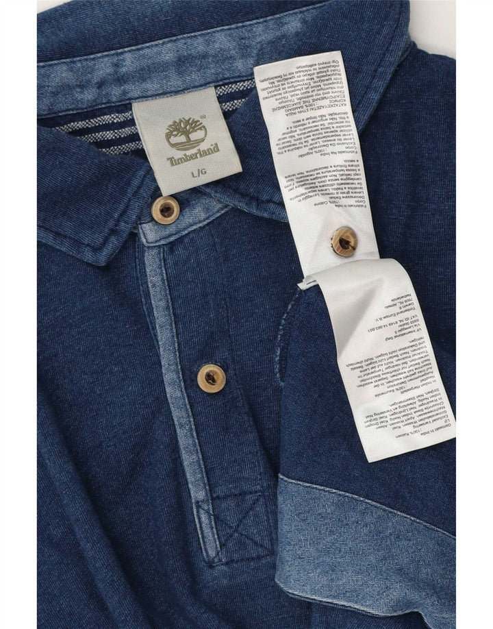Timberland Mens Polo Shirt Large Navy Blue Cotton