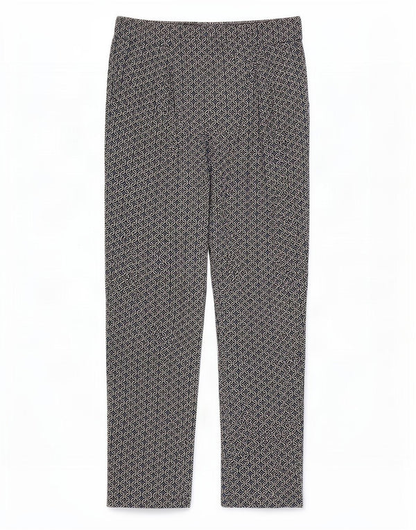 Marks & Spencer Dame Cropped Trousers UK 12 Medium W32 L26 Blue Geometric