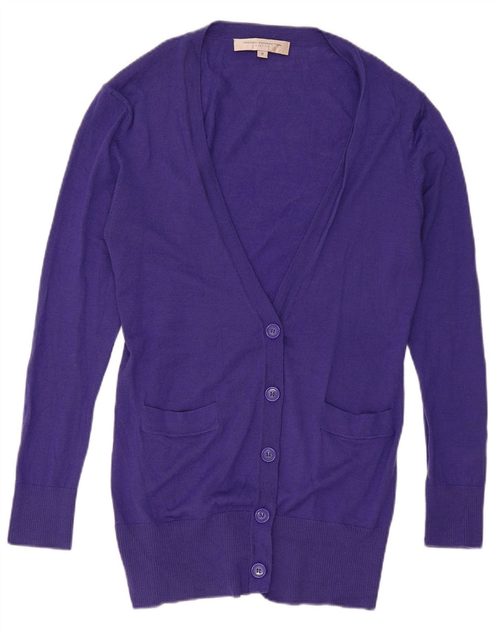 French Connection Womens Longline Cardigan Sweater UK 12 Medium Purple