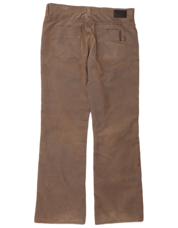 Pantaloni dritti da uomo in velluto a coste Ben Sherman W34 L32 poliestere marrone