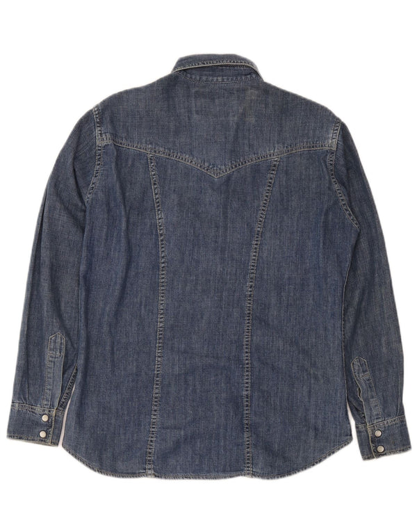 Wrangler Γυναικείο πουκάμισο Western Denim UK 10 Small Blue βαμβακερό
