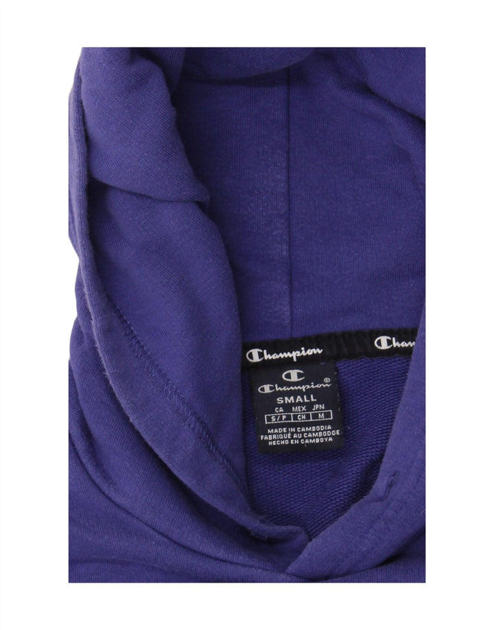 CHAMPION Suéter com capuz gráfico masculino pequeno roxo