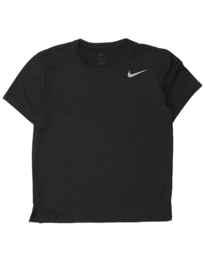 Nike Mens Dri Fit T-Shirt Top Medium Black Flecked Polyester