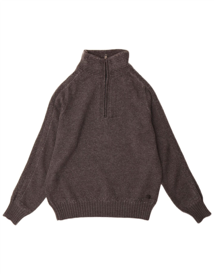 Trussardi Herre Zip Neck Jumper Sweater XL Grå Uld
