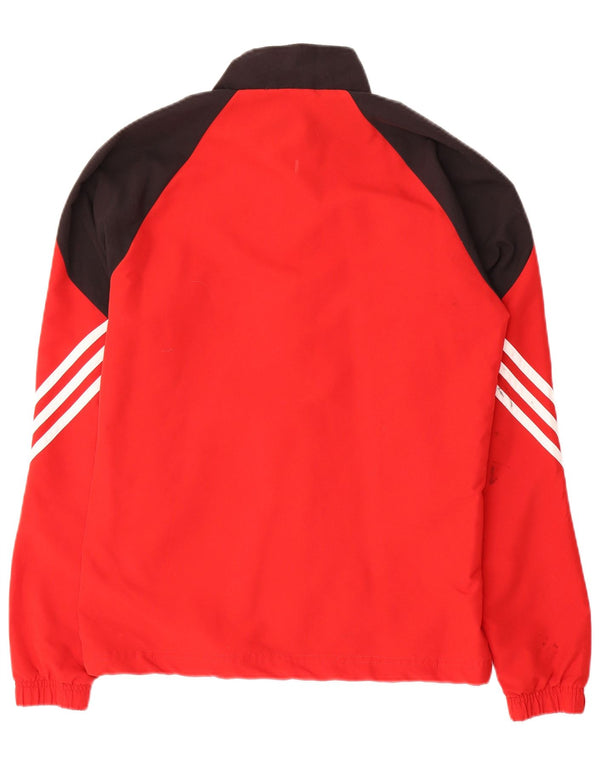 Adidas Męska bluza dresowa, mała czerwona, poliestrowa z blokami kolorów