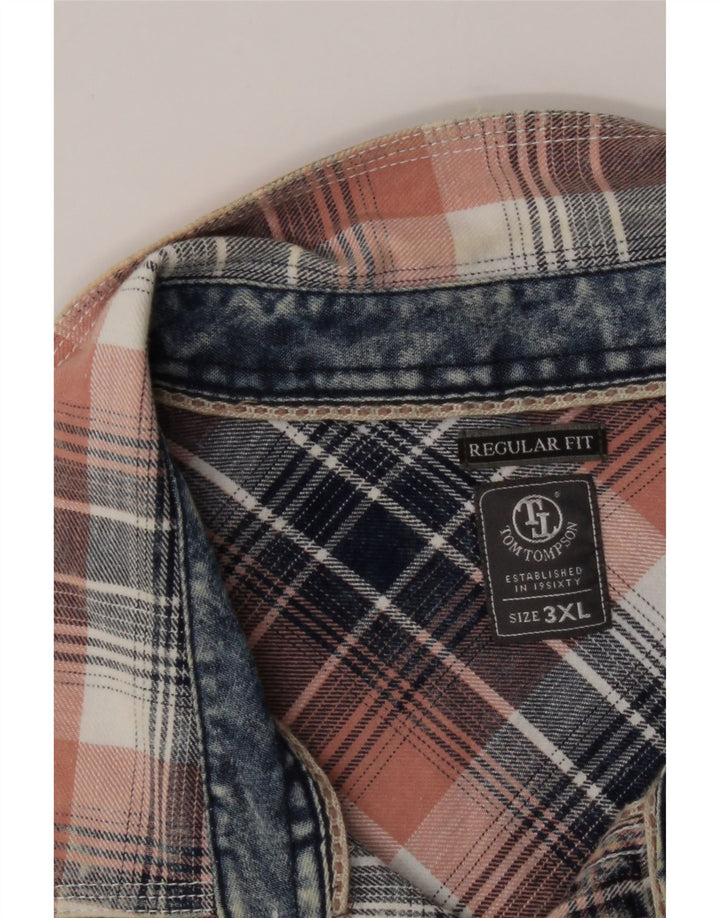 TOM TOMPSON Mens Regular Fit Flannel Shirt 3XL Multicoloured Check Vintage Tom Tompson and Second-Hand Tom Tompson from Messina Hembry 