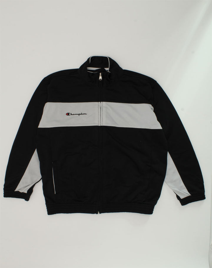 CHAMPION Boys Tracksuit Top Jacket 9-10 Years Medium Black Polyester | Vintage Champion | Thrift | Second-Hand Champion | Used Clothing | Messina Hembry 