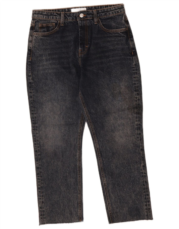 Topshop Womens Cropped Jeans W30 L25 Black Cotton