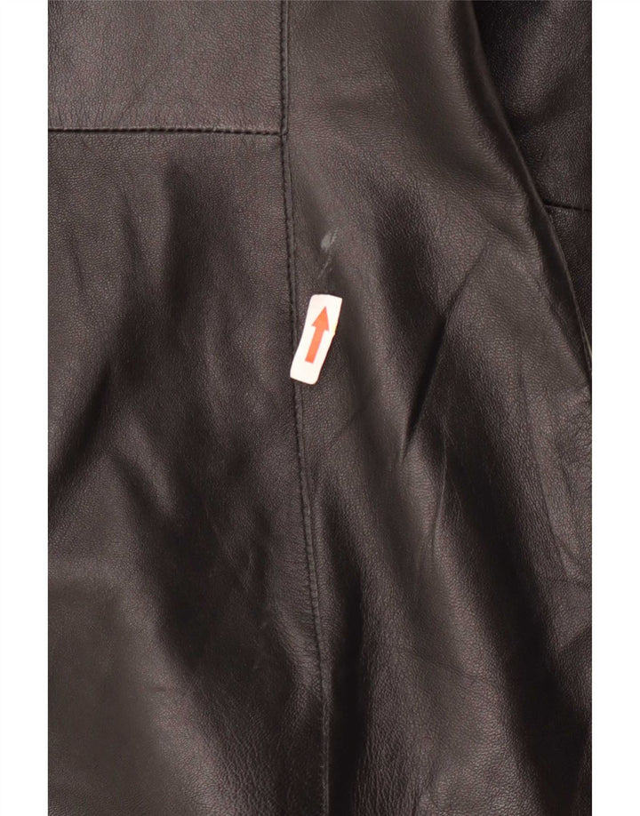 Cofi Veste blazer en cuir à 2 boutons pour femme UK 12 Noir moyen