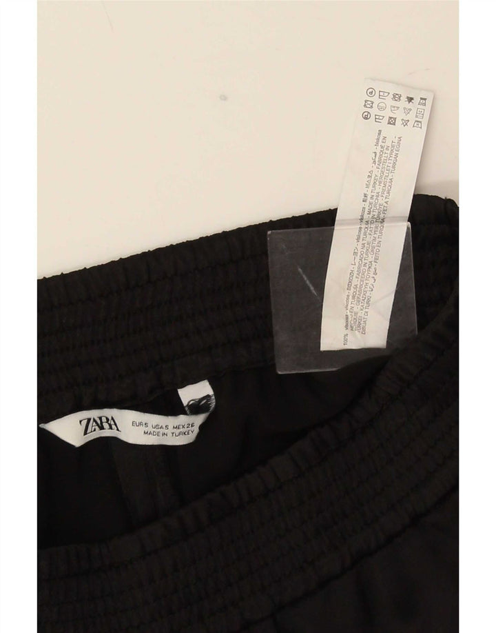 Zara Pantalon De Survêtement Femme UK 10 Small Noir Viscose