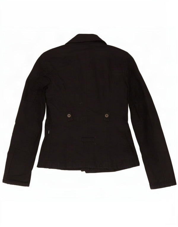 Vintage Womens Utility Jacket IT 40 Small Black Cotton