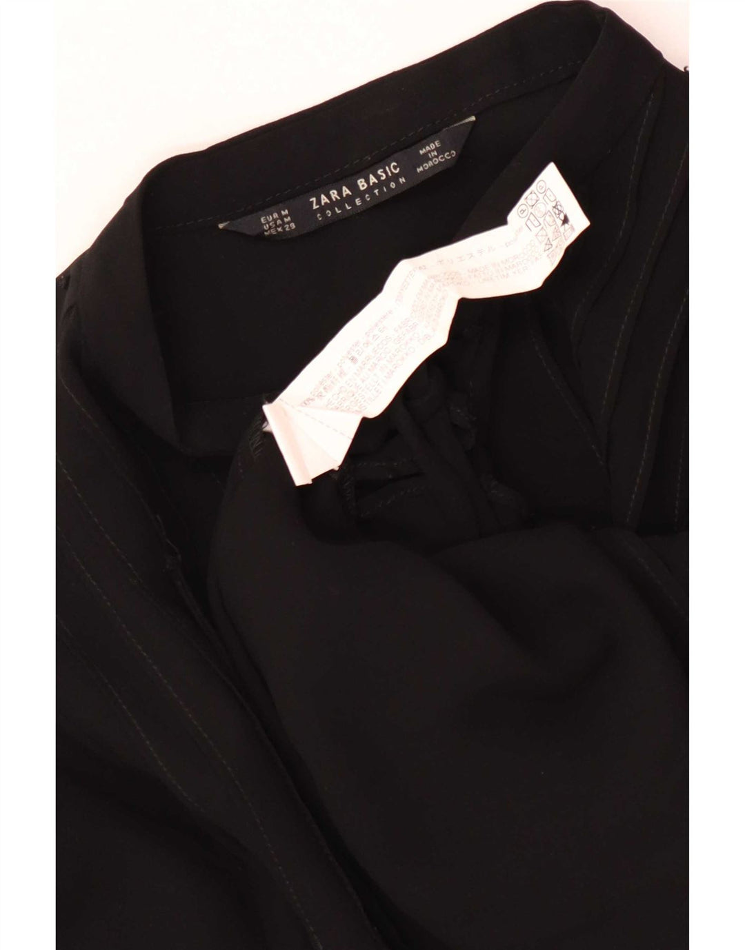 Zara Chemisier surdimensionné à nouer sur le devant pour femme UK 14 Noir moyen à pois
