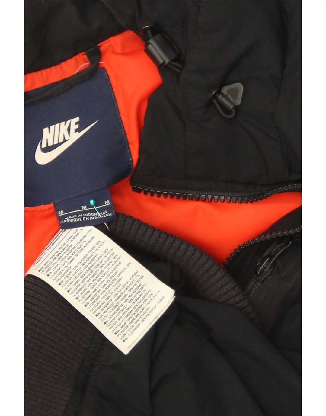 Jachetă căptușită cu glugă Nike pentru bărbați UK 38 Medium Black Colorblock Poliester