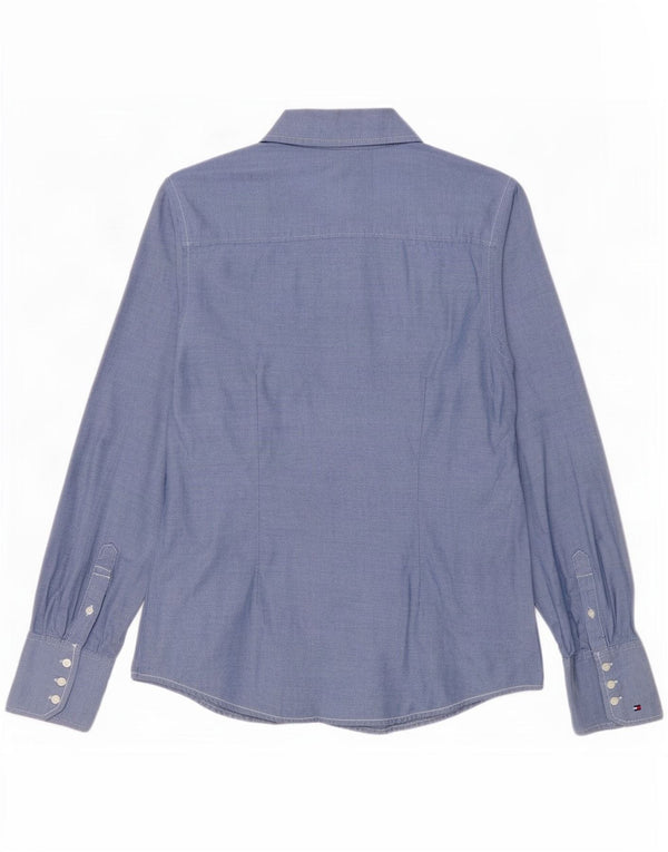 Tommy Hilfiger Womens Shirt UK 12 Medium Blue Cotton