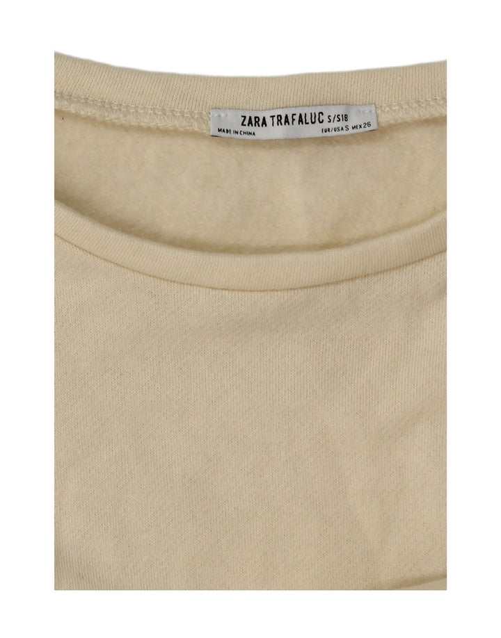 ZARA Womens Oversized Sweatshirt Jumper UK 10 Small Off White Vintage Zara and Second-Hand Zara from Messina Hembry 