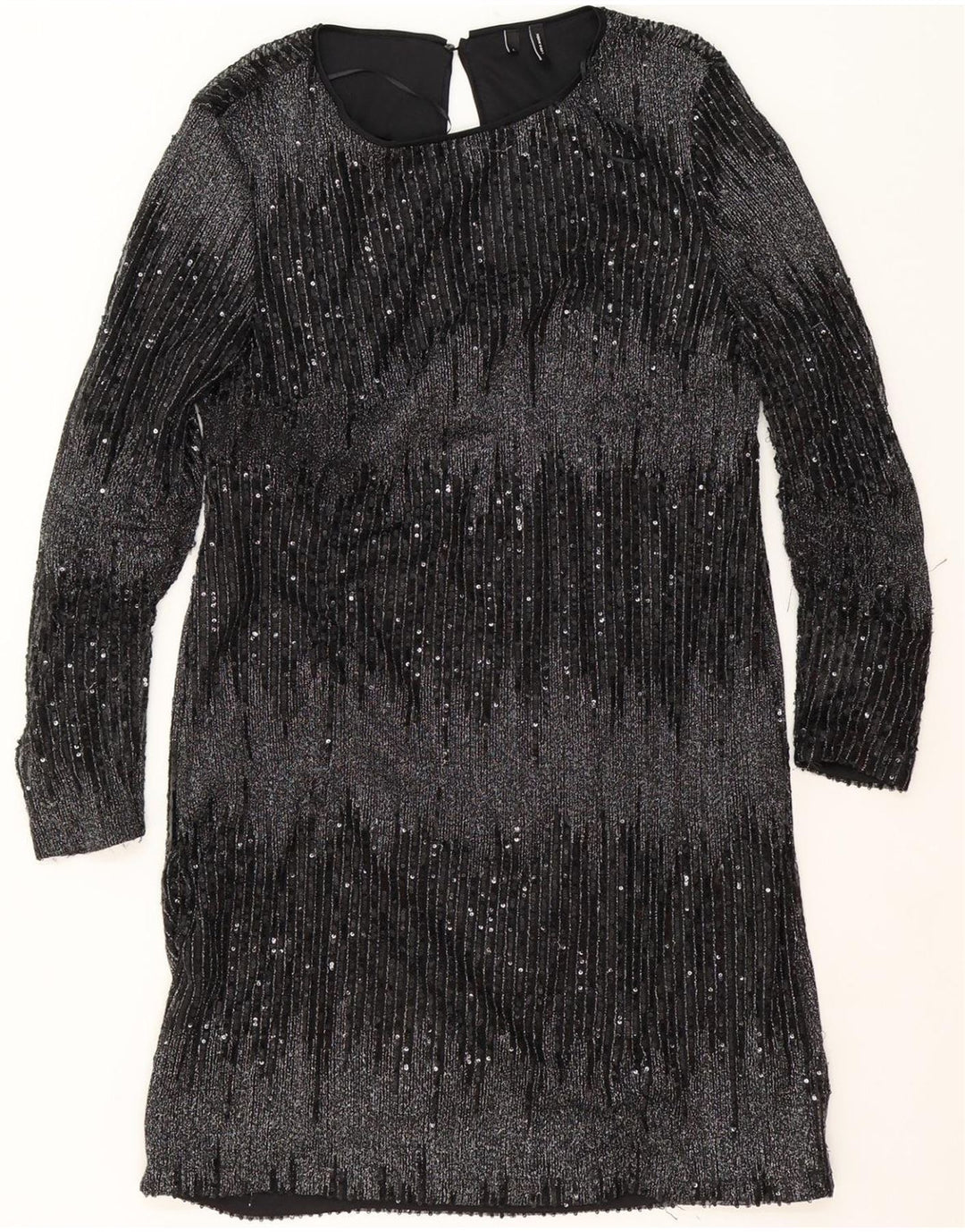 VINTAGE Womens Long Sleeve Shift Dress UK 16 Large Black Vintage Vintage and Second-Hand Vintage from Messina Hembry 