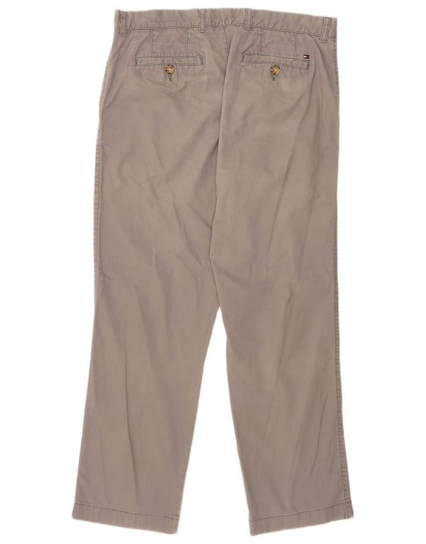 Tommy Hilfiger Mens Regular Fit Chino Calças W34 L30 Algodão Cinza
