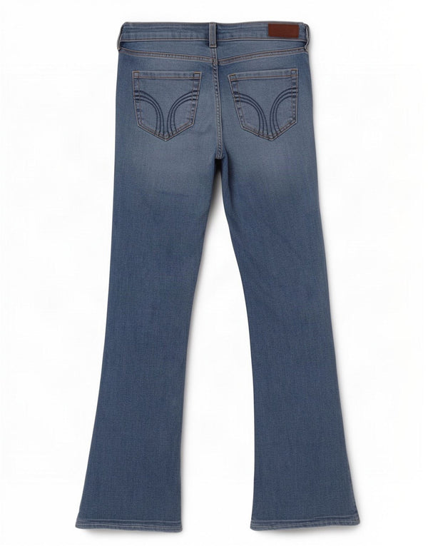 Hollister Dame Jeans med lav talje Bootcut US 6 Medium W28 L30 Blå Bomuld