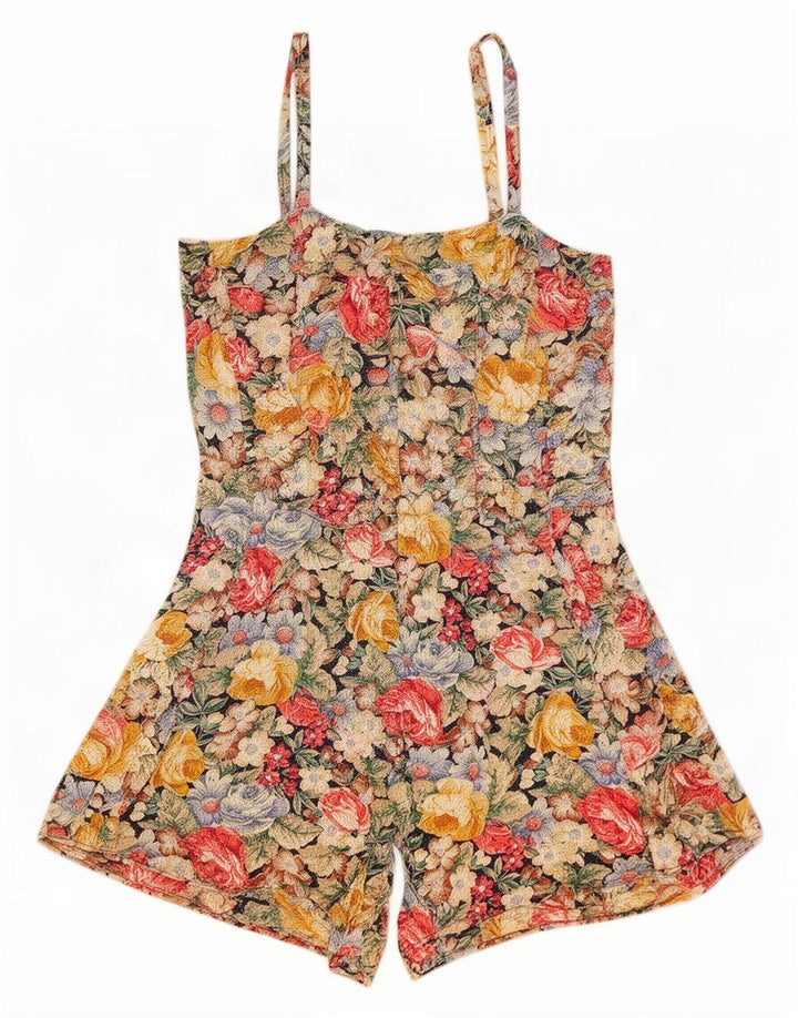 Vintage Womens Playsuit IT 44 Medium Multicoloured Floral
