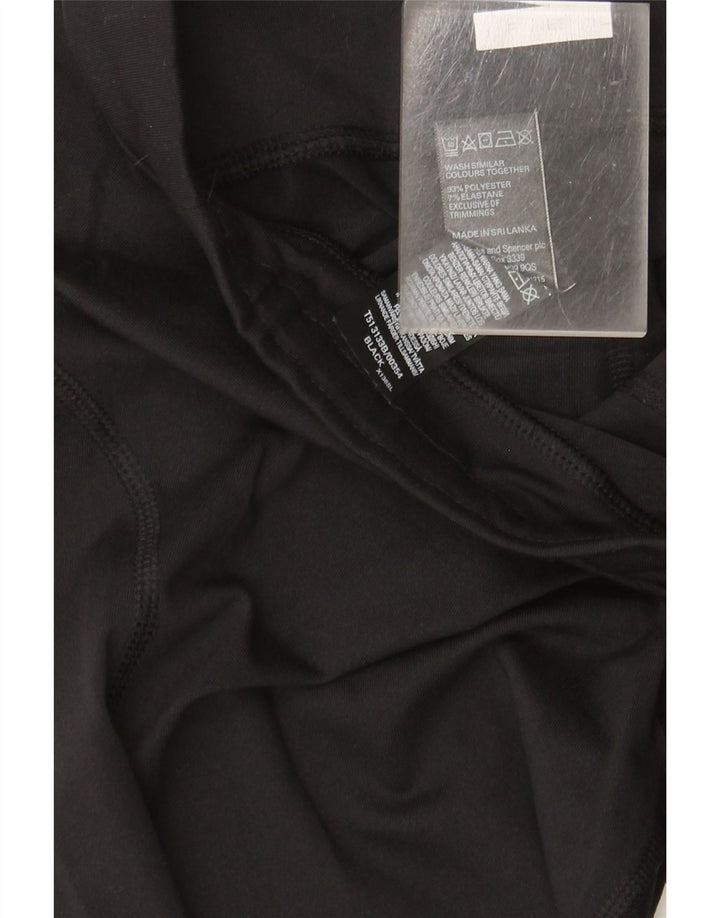 Marks & Spencer Womens Leggings UK 12 Medium  Black Polyester
