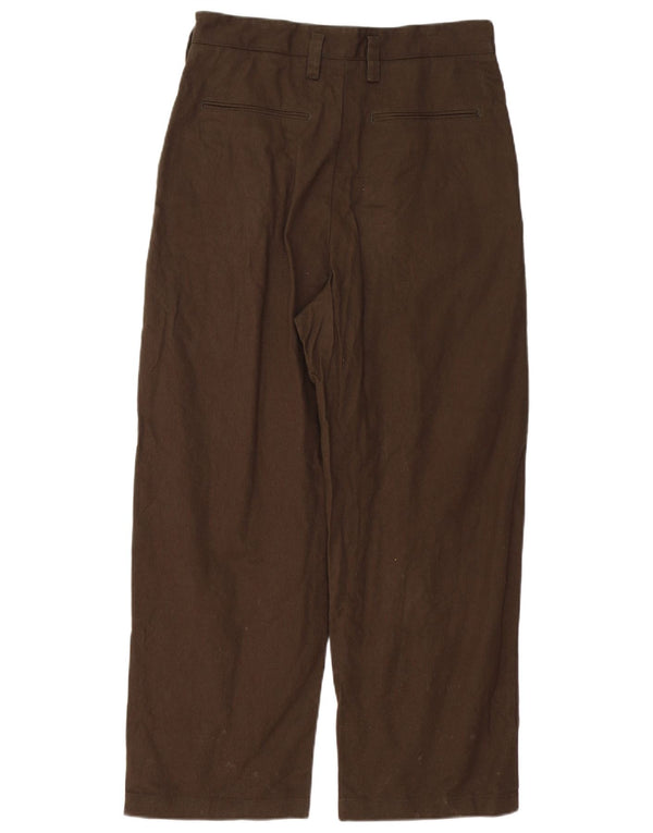 Zara Pantalon chino coupe ample pour homme EU 38 Small W30 L28 Coton kaki