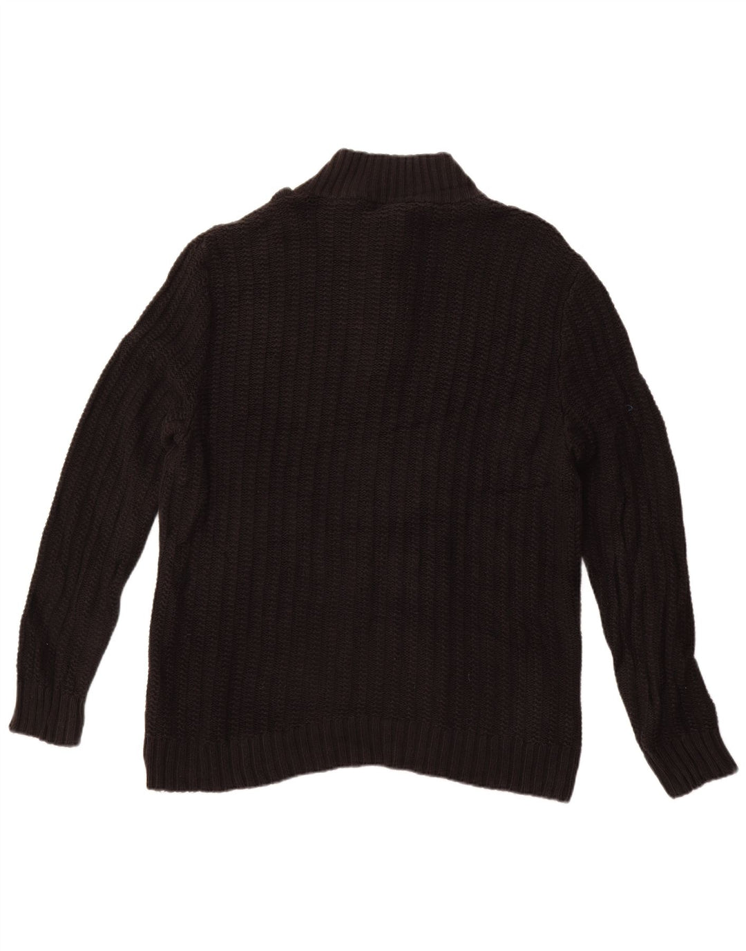 Calvin Klein Mens Button Neck Jumper Sweater XL Black Cotton