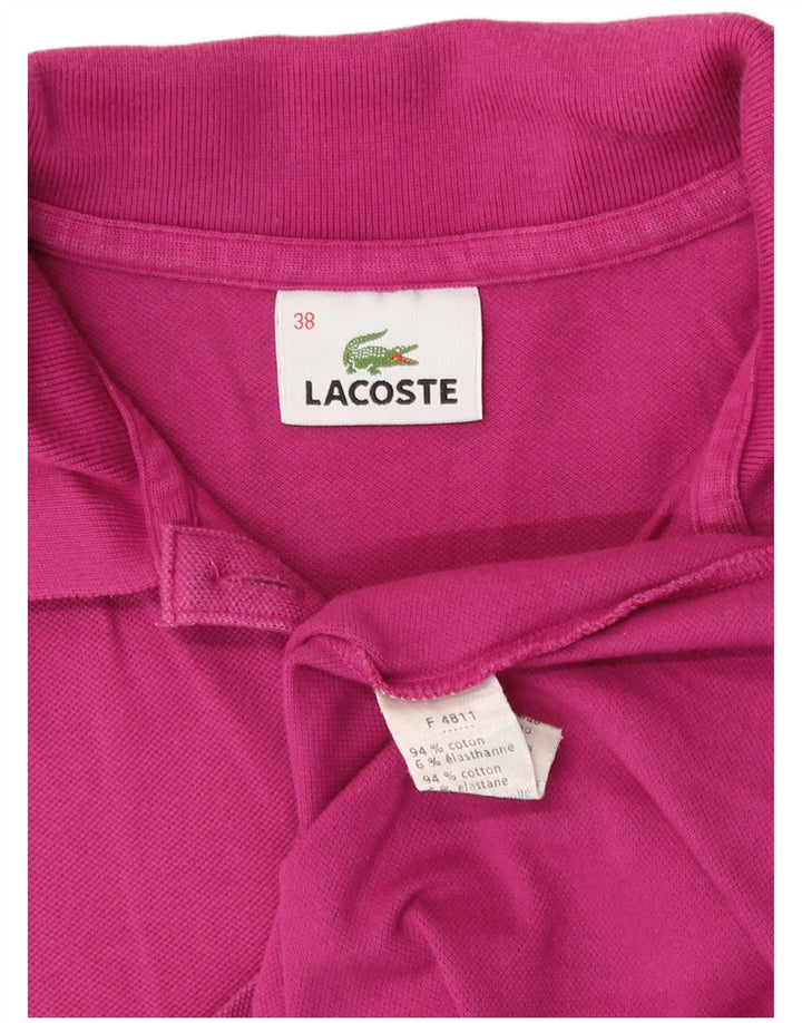 Lacoste Womens Sleeveless Polo Shirt Size 38 Medium Pink Cotton