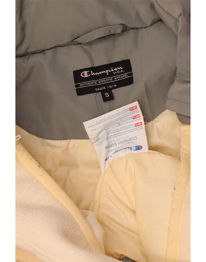 Champion Damen Übergroße gepolsterte Jacke UK 10 Small Graues Nylon