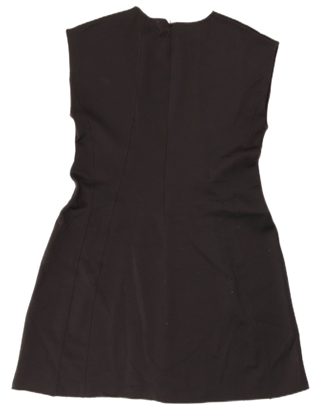 Zara Womens Sleeveless A-Line Dress UK 14 Large Black Polyester