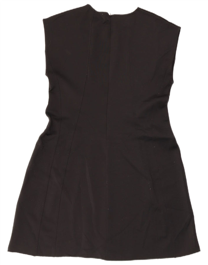 Zara Womens Sleeveless A-Line Dress UK 14 Large Black Polyester