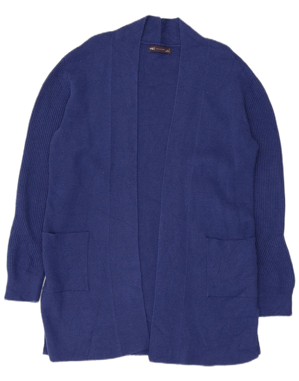Marks & Spencer Pull cardigan ouvert long pour femme UK 12 Bleu moyen