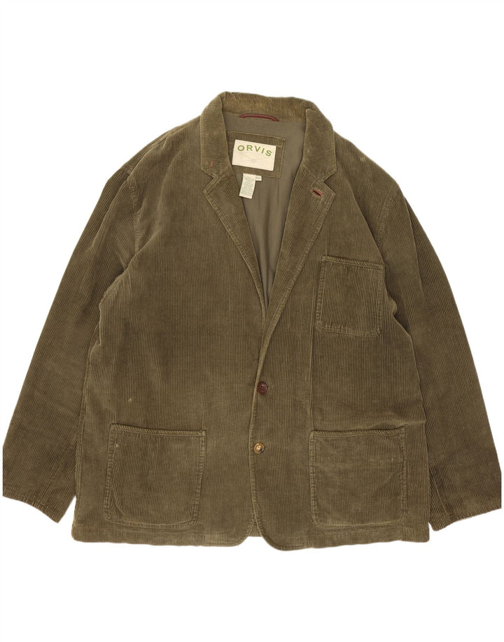 Orvis Mens 2 Button Corduroy Blazer Jacket EU 46 3XL Green Cotton