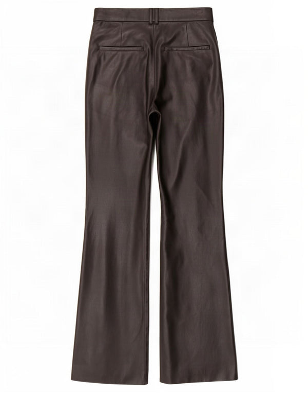 Zara Damen Flare-Hose aus Kunstleder, Größe S, W26, L31, Schwarz