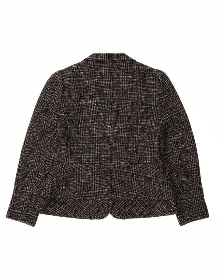 MASSIMO DUTTI Womens Blazer Jacket EU 42 Large Grey Check Cotton