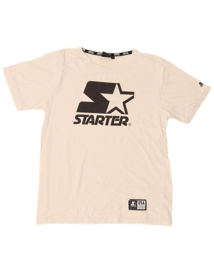 STARTER Womens Graphic T-Shirt Top UK 14 Large White