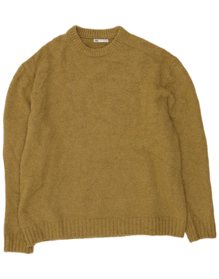 Maglione ZARA da uomo girocollo XL poliestere kaki