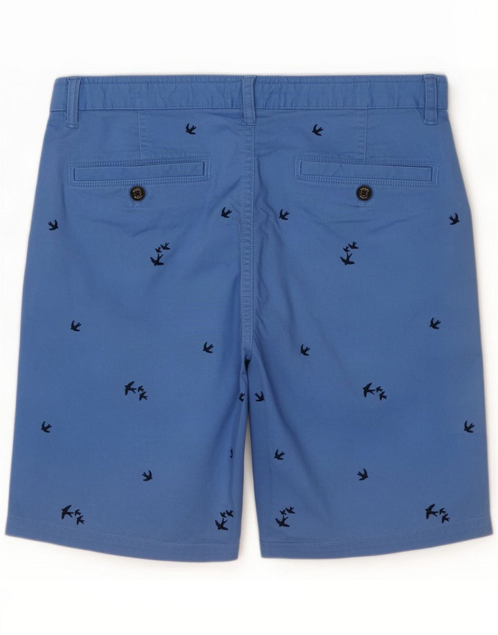 Fat Face Mens Abstract Pattern Chino Shorts Large W36 Blue Cotton